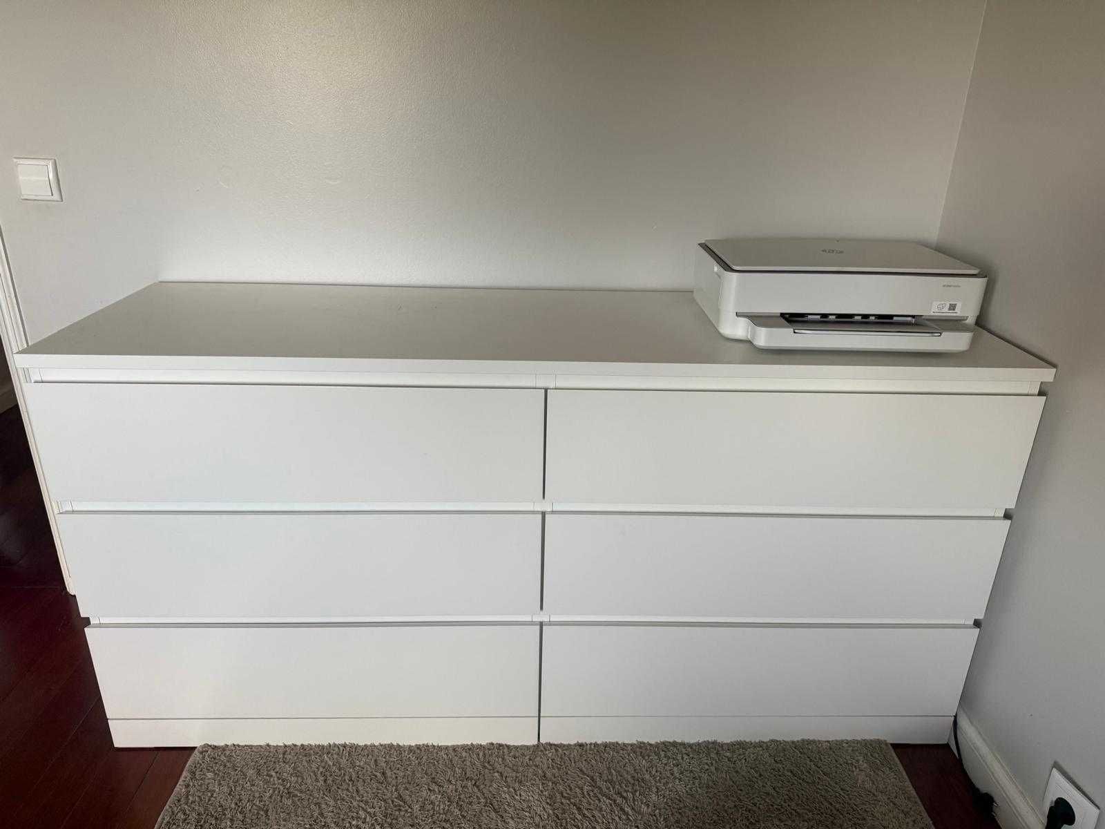 Cómoda IKEA MALM - 6 Gavetas - Branco - 160x78 cm