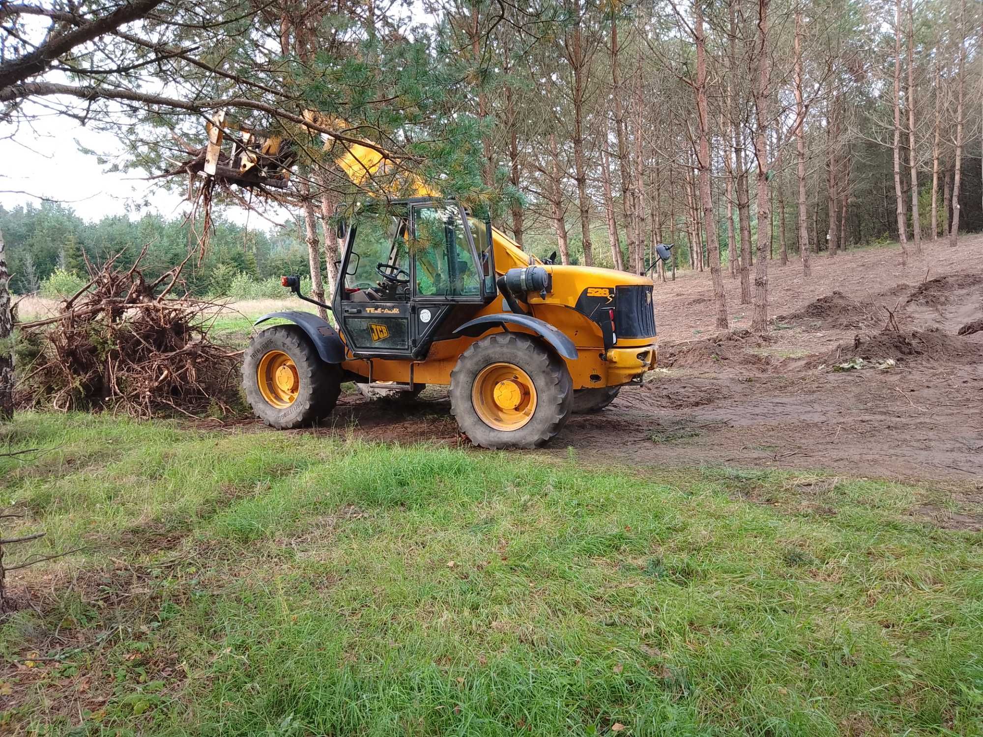 Usługi ładowarką teleskopową, prace ziemne, usuwanie korzeni, hds