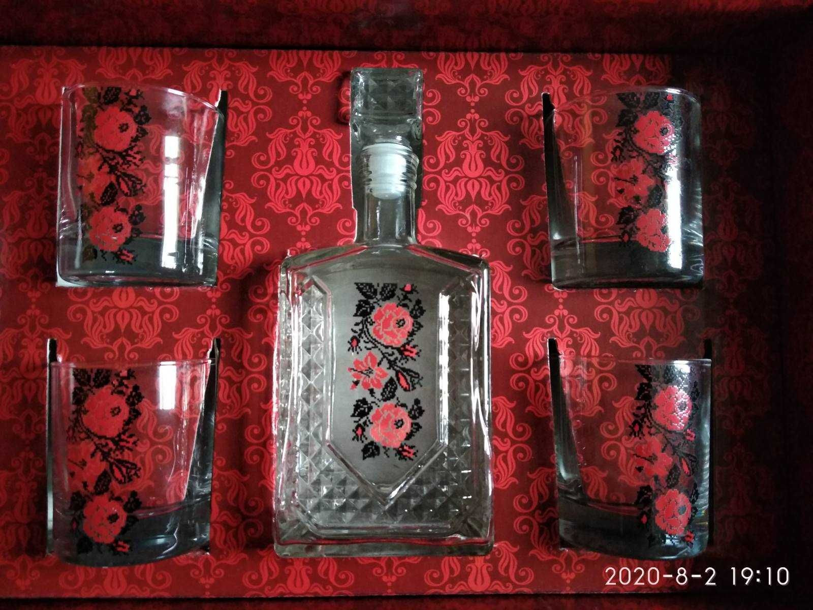 Набір склянок з графином подарунковий Вишиванка склянки графин