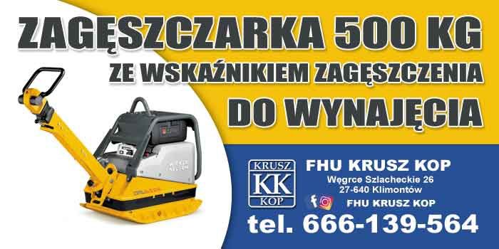 Zagęszczarka 500kg  Ze Wskaźnikiem Zagęszczenia