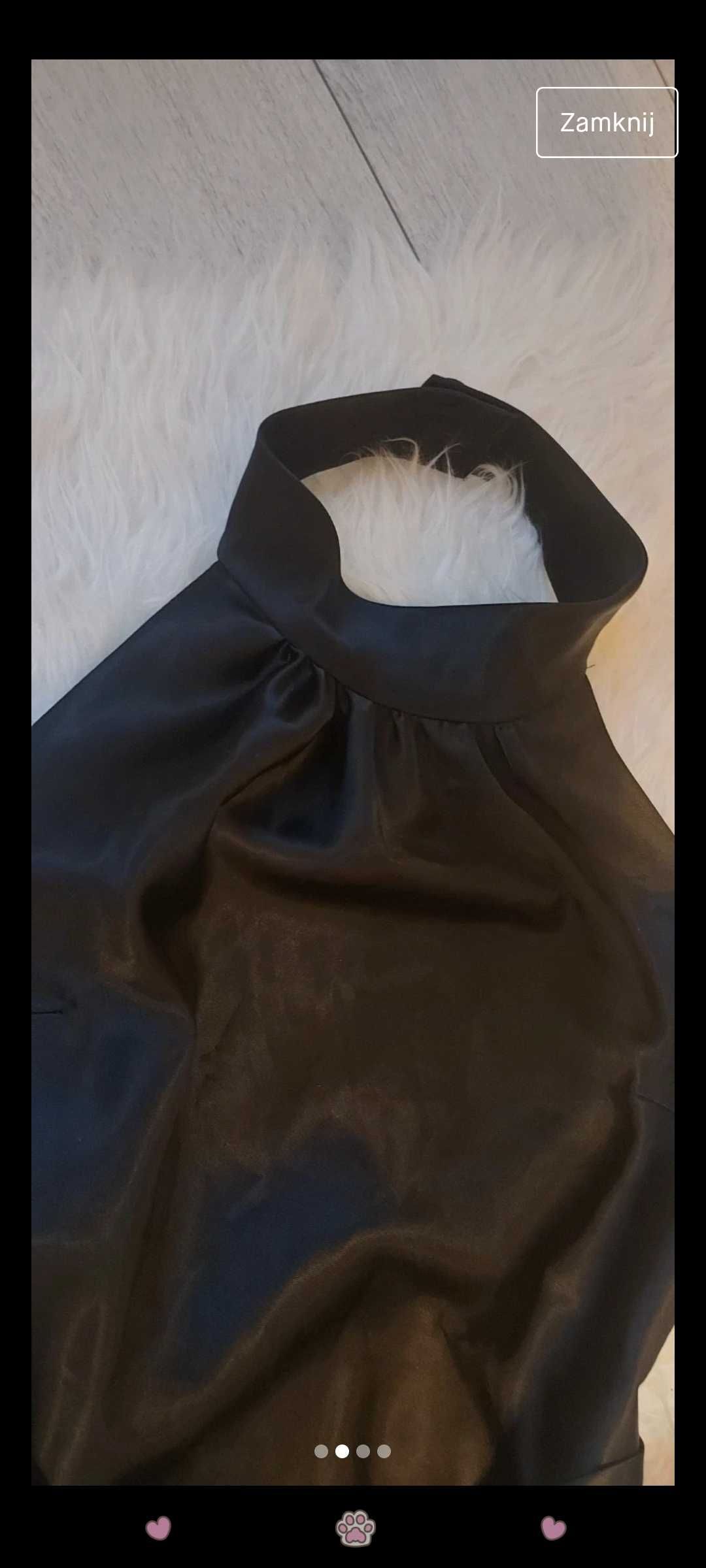 Czarna satynowa sukienka
