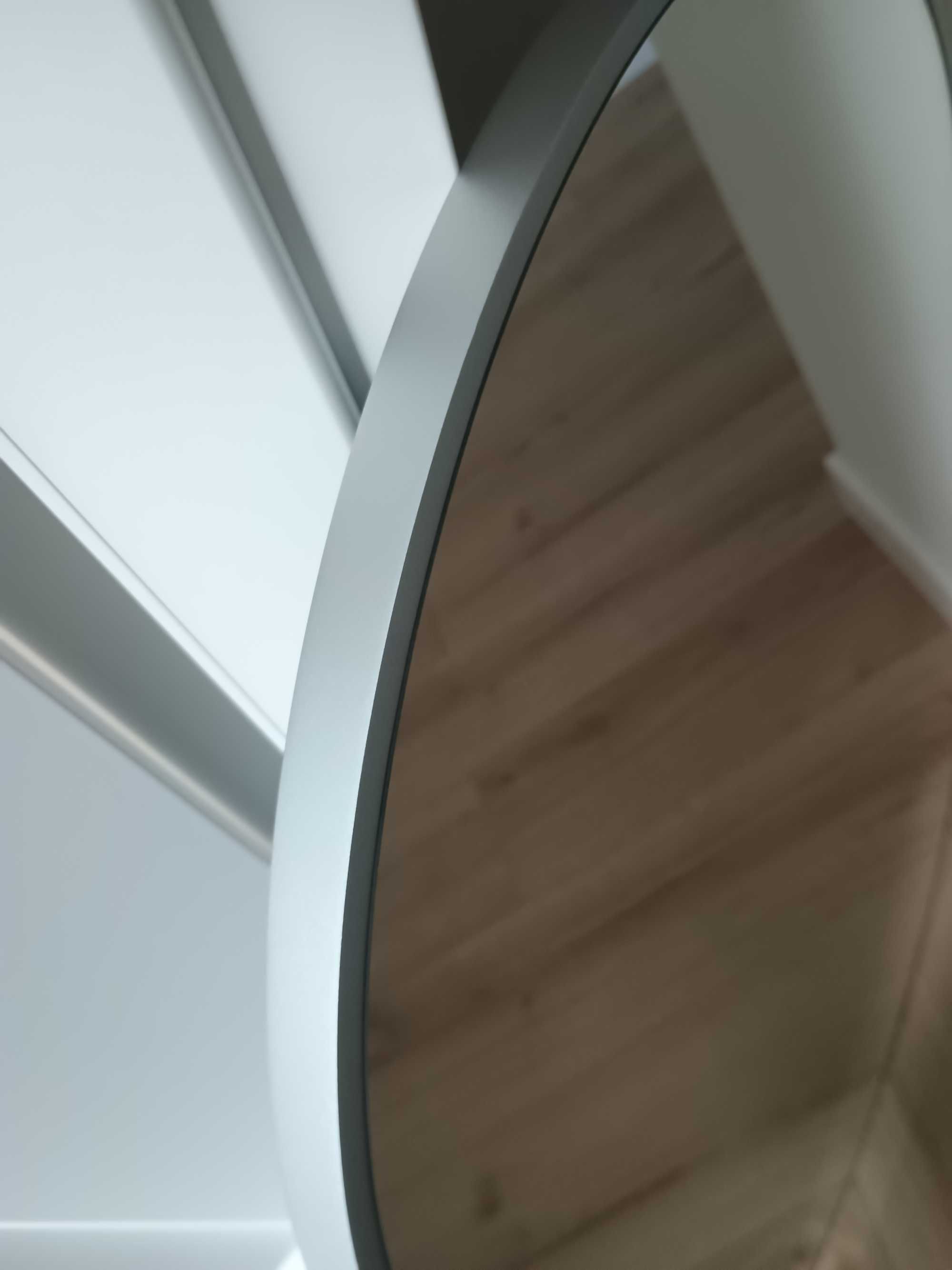 Lustro łazienkowe owalne OLI wym. 50x90cm - srebrna rama - NOWE