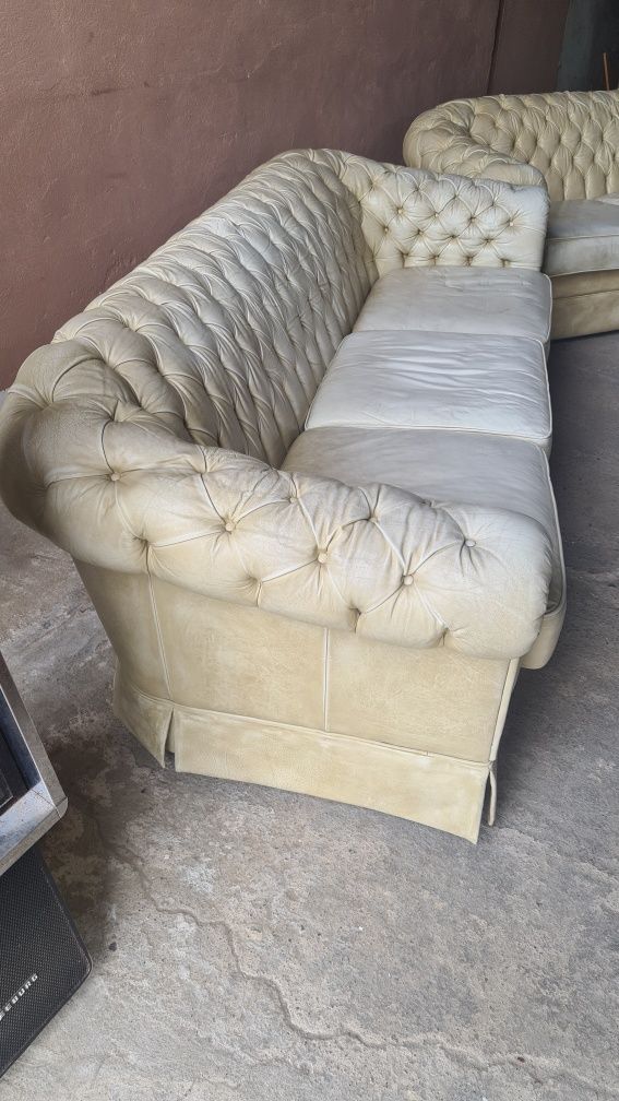 Sofa Kanapa Skórzana Chesterfield Skóra