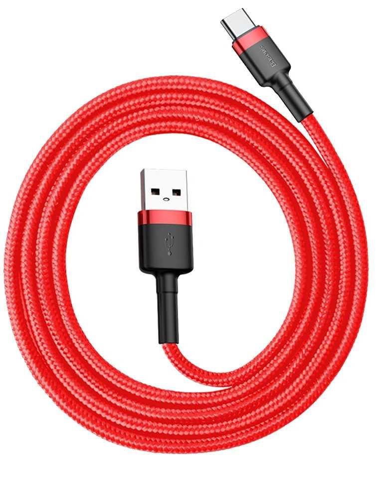 Kabel USB Typ C Baseus Cafule 1m 3A kolor: czerwony