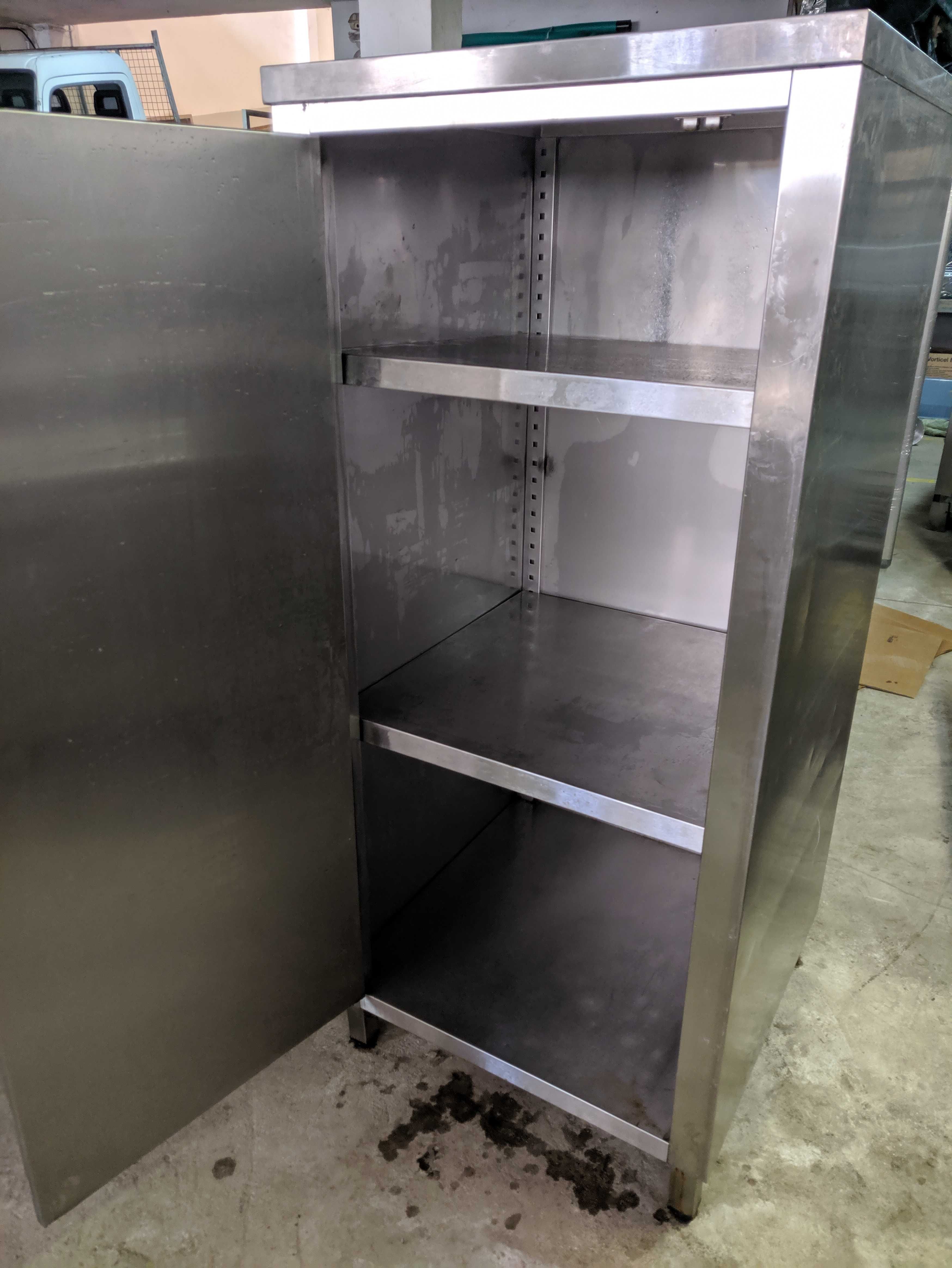 Armário vertical fundo louceiro totalmente em aço inox 70cm