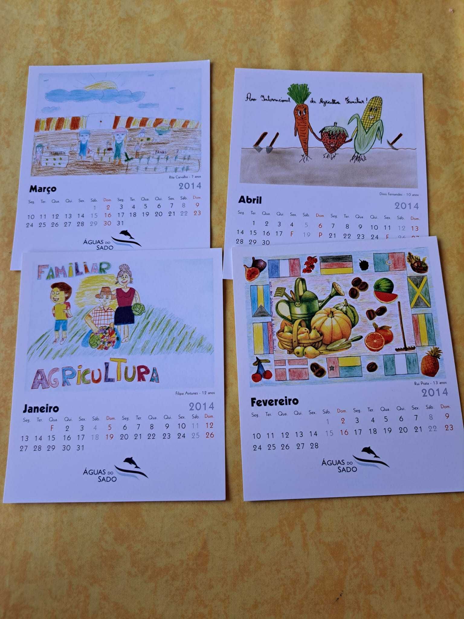 Calendário 2014 com desenhos infantis sobre Agricultura Familiar