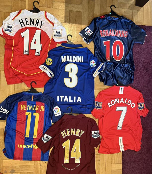 Koszulka piłkarska Ronaldo Henry Maldini XL Ronaldinho L Neymar S