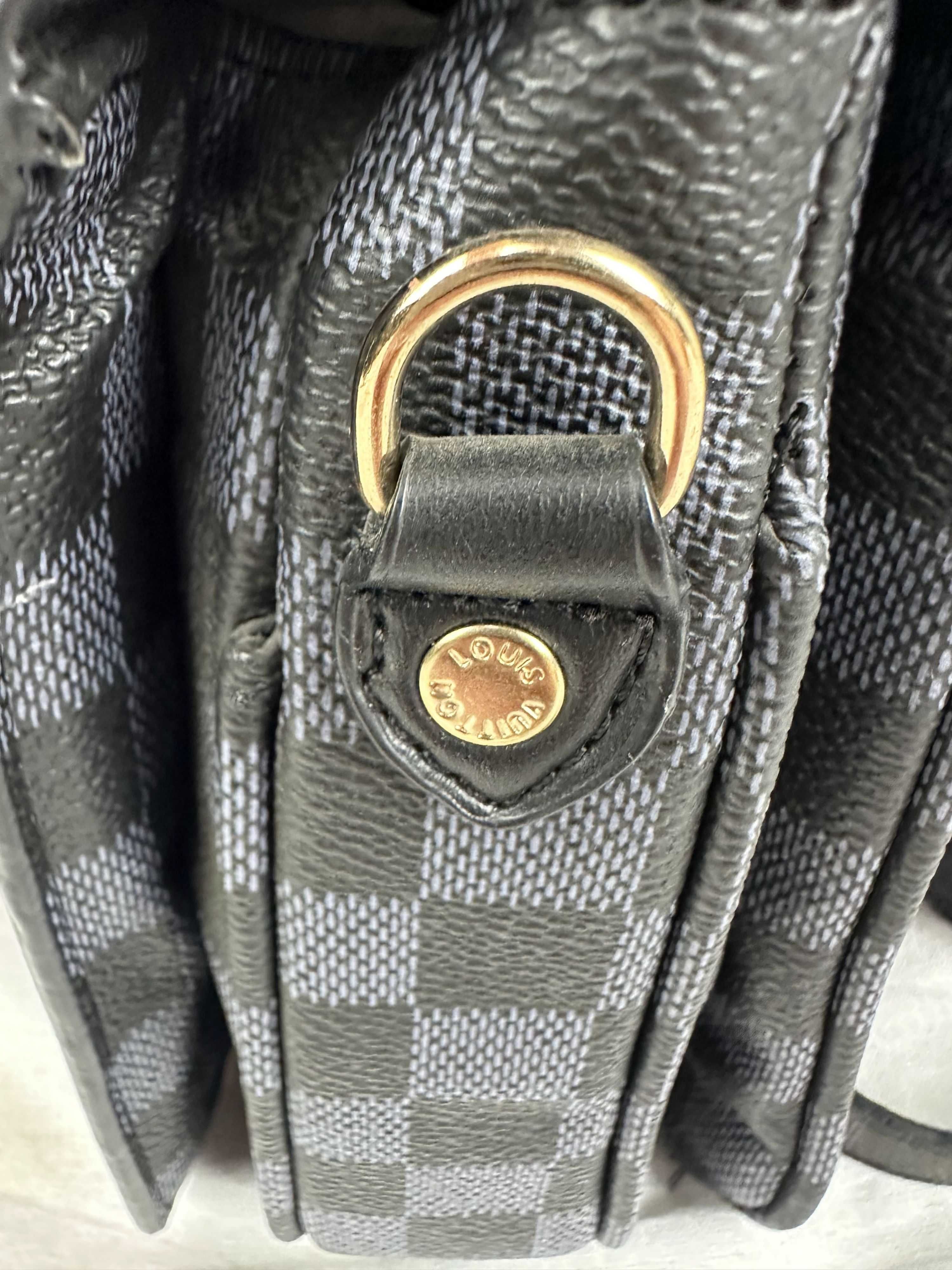 Torba Louis Vuitton metis granat Damier Ebene logowana premium