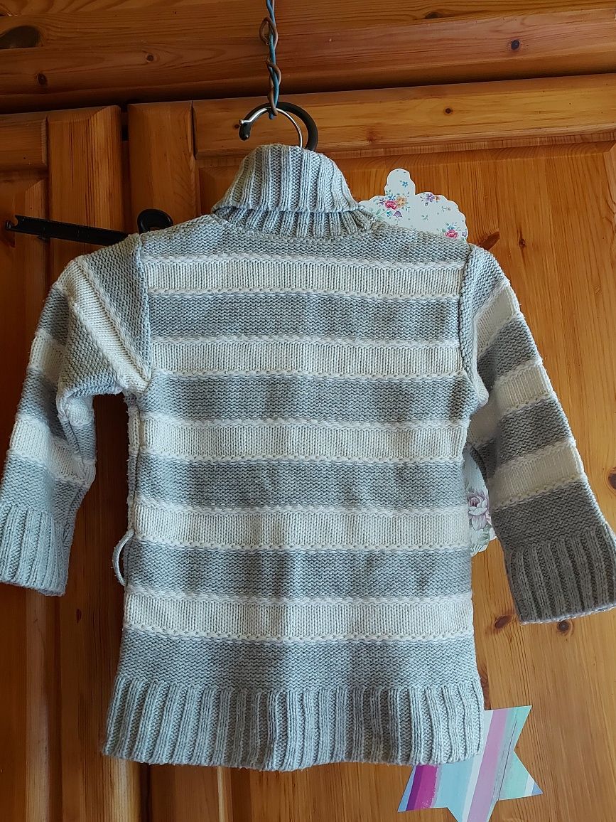 Sweter dziecięcy w pasy wiek 3lata gruby