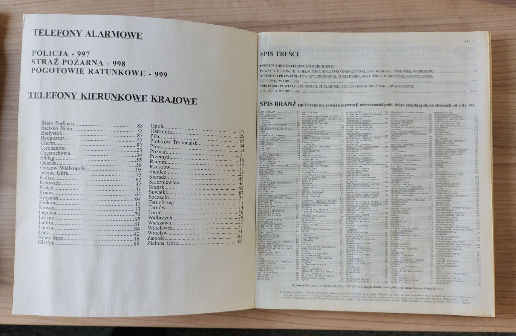 Książka telefoniczna Toruń 2007 r. abonenci, spis firm i instytucji