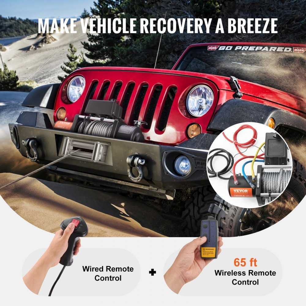 [NOVO] Guincho Elétrico c/ Comando para 4x4 • 8.2 Toneladas • Cabo Aço