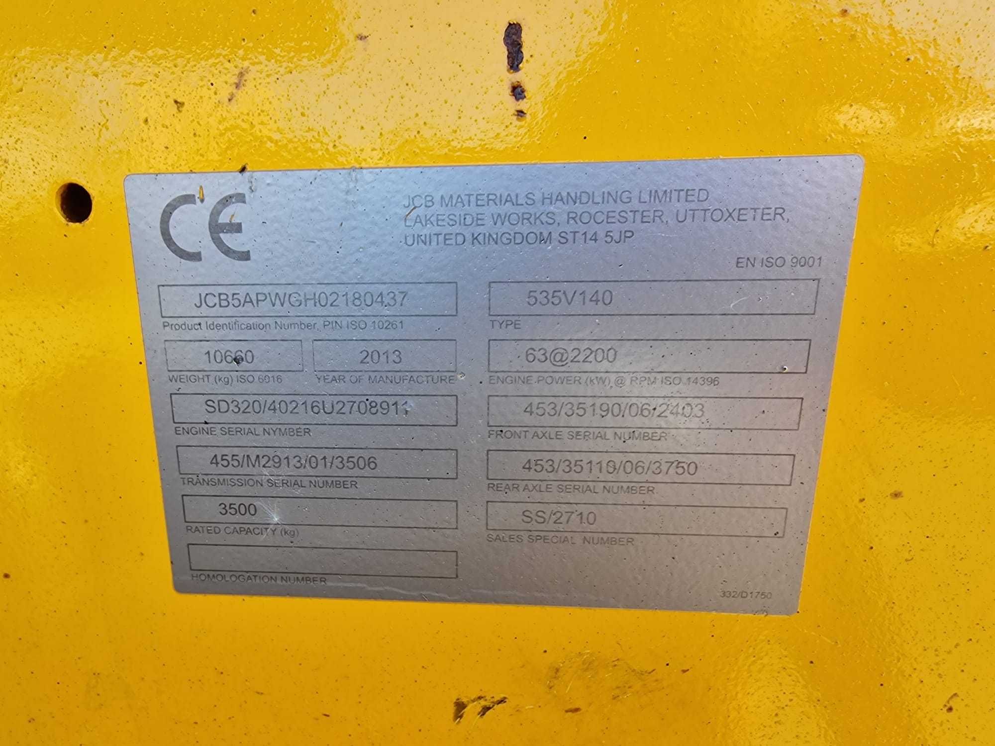 Ładowarka teleskopowa JCB 535-140 + widły silnik 63kw jak manitou