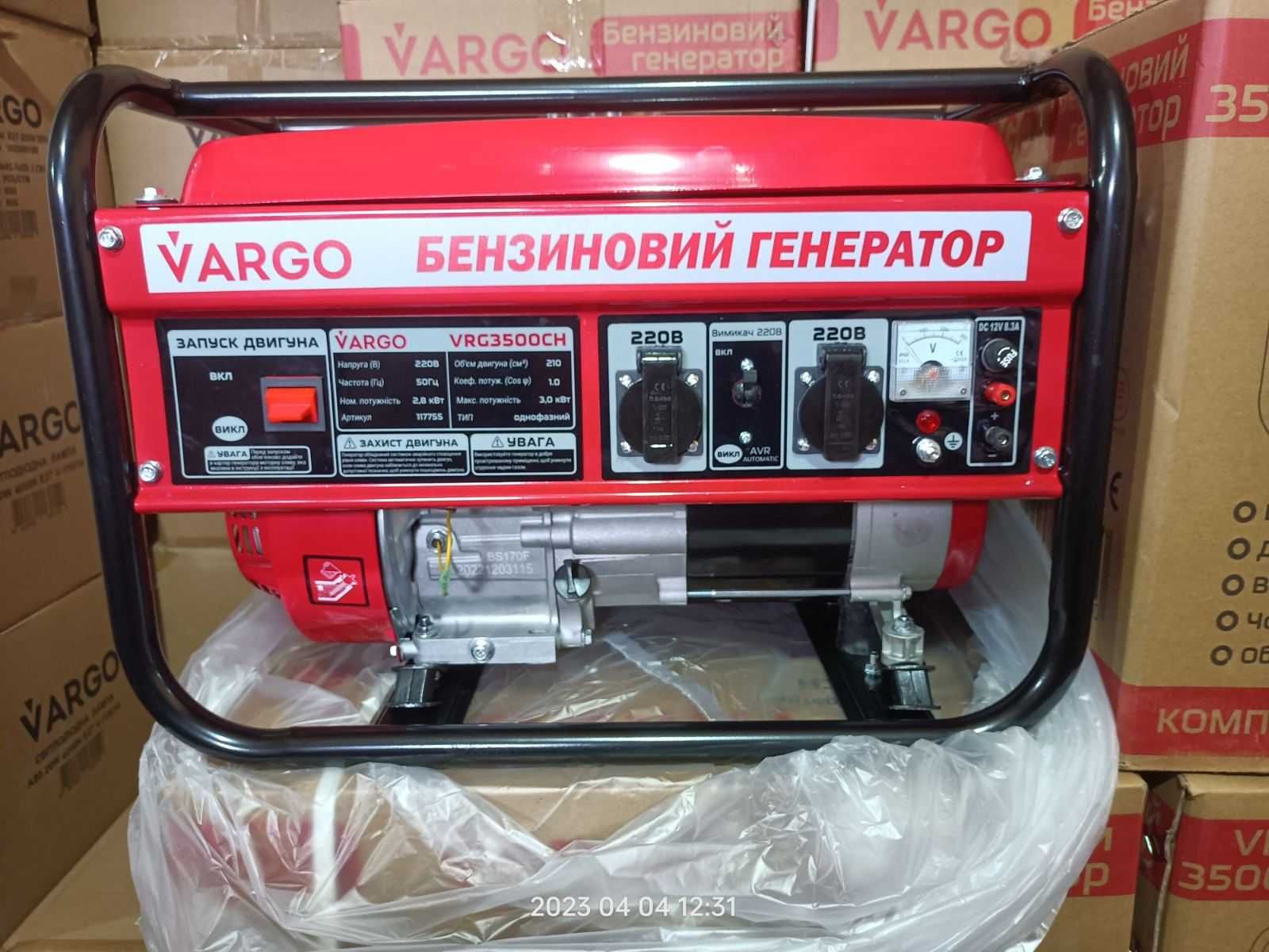 Генератор бензиновый 3000 Вт Vargo