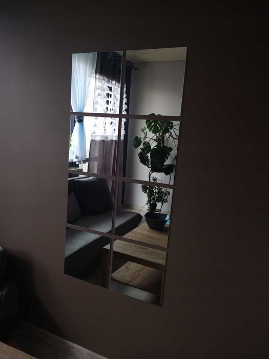 Zestaw 8 Lustro Ścienne Samoprzylepne Naklejane Łazienkowe 30x30cm