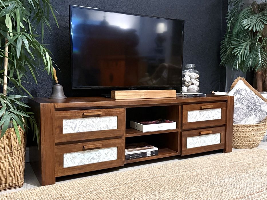 aparador, consola, armario, movel tv, acacia, arboretto, rústico