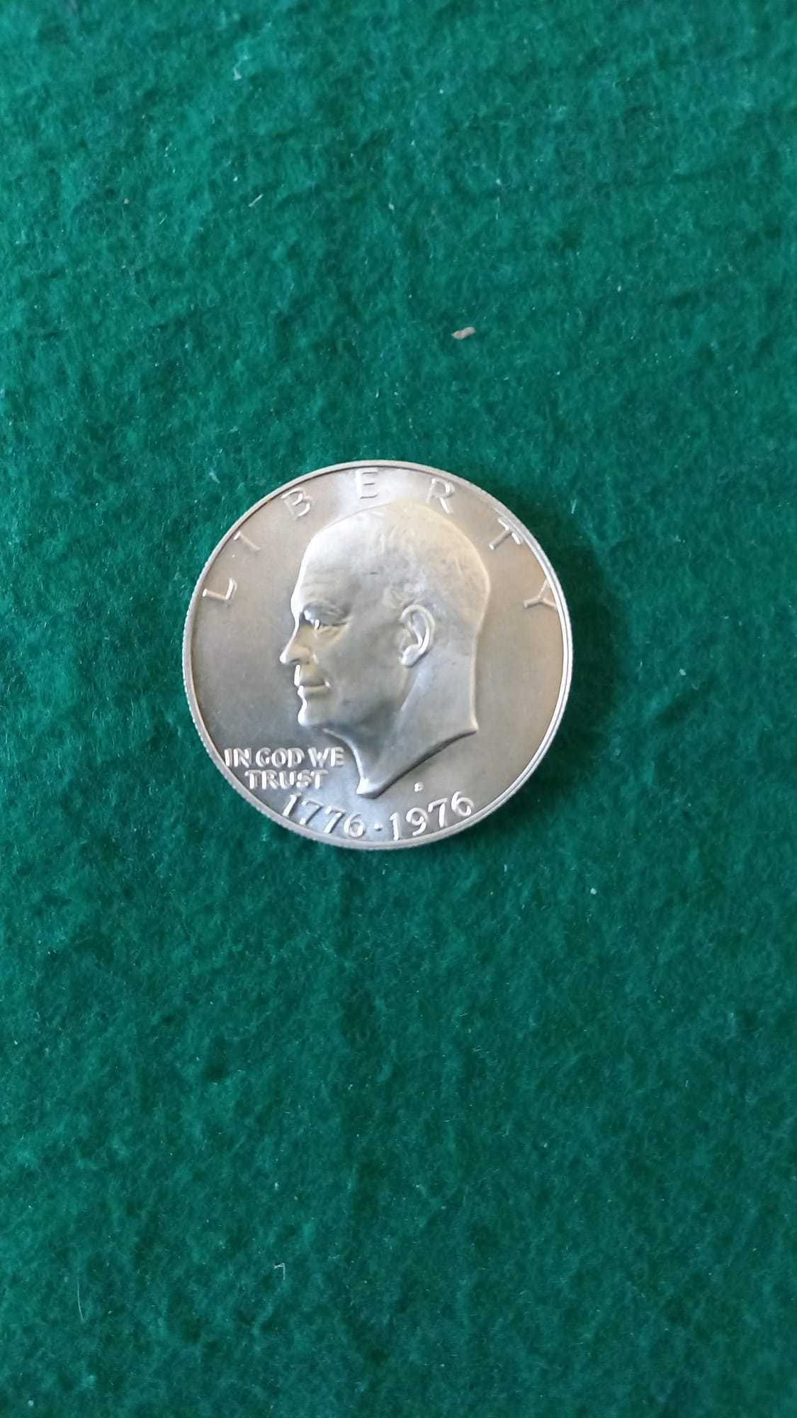 Moneta 1 dolar D. Einsenhower okolicznościowa, srebro.
