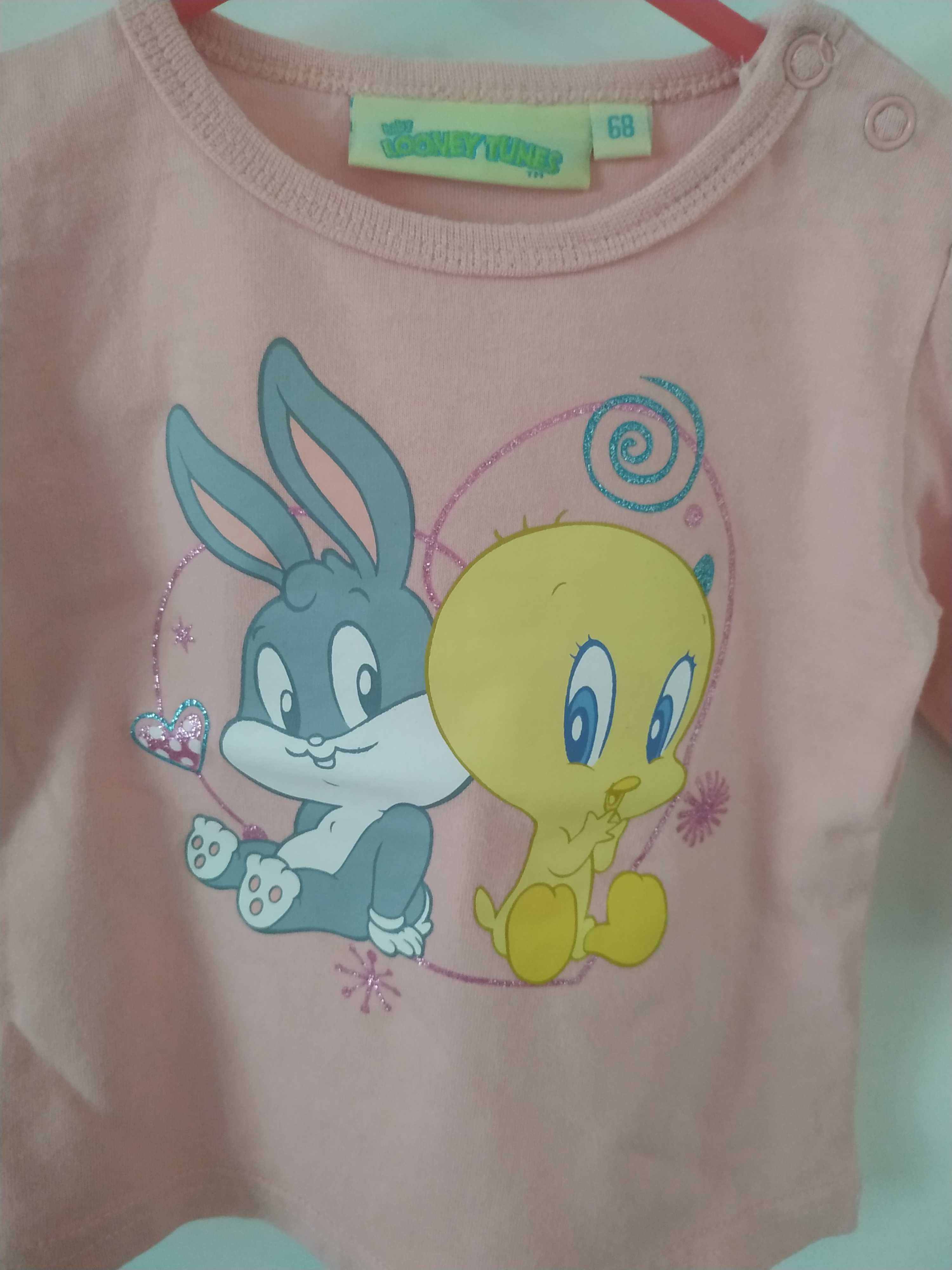 Bluzka Looney Tunes Baby r. 68 62 Tweety Bugs 100% bawełna