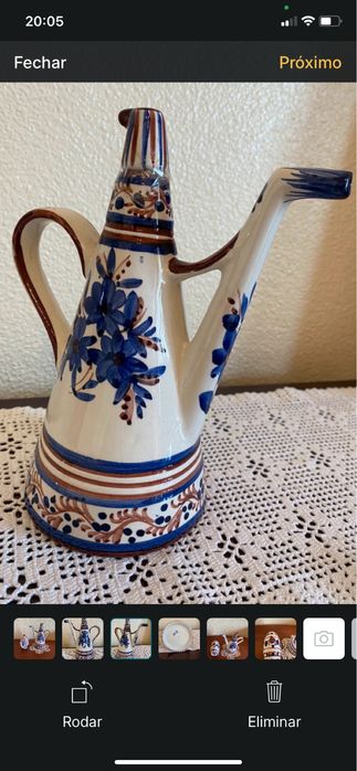 Galheteiro de azeite e paliteiro antigos