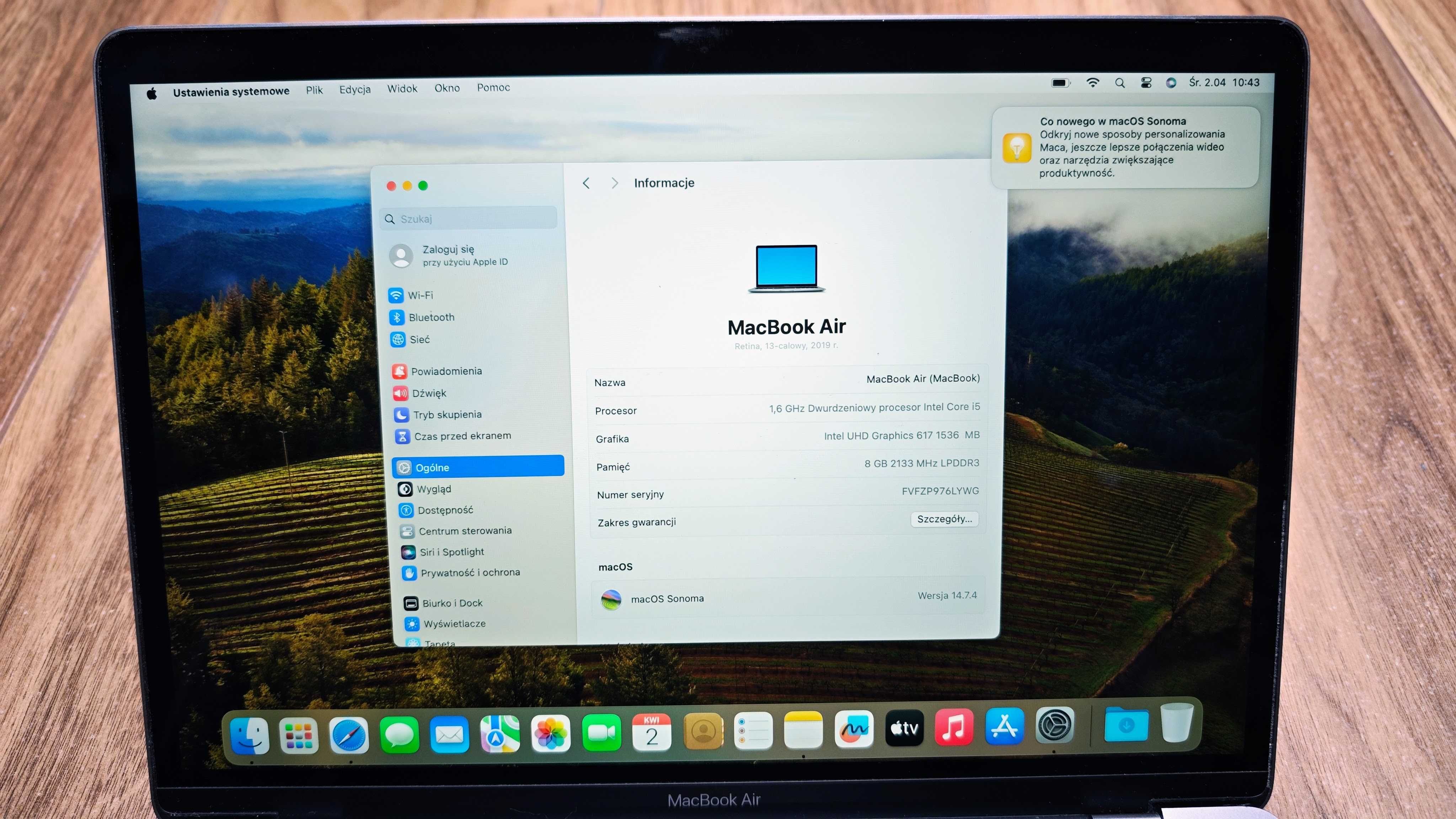 Notebook laptop Apple Macbook Air 13,3” Retina