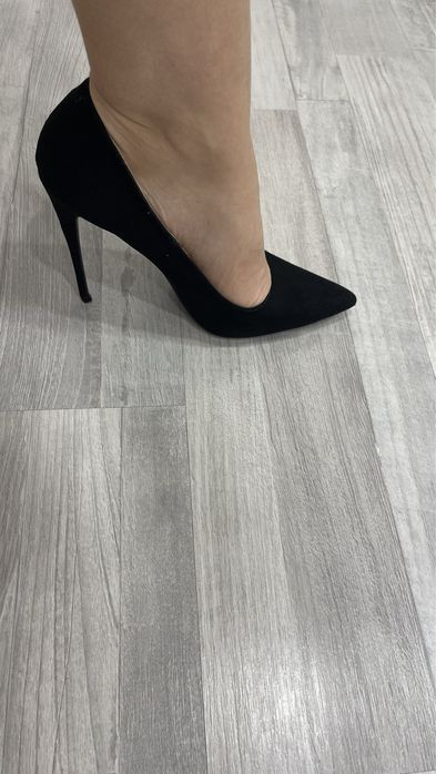 Туфли черные замшевые