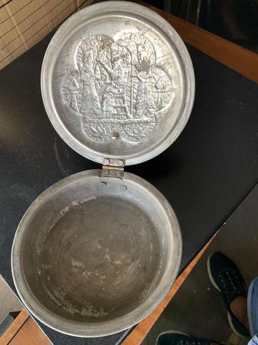 Frigideira em cobre torrar cafe