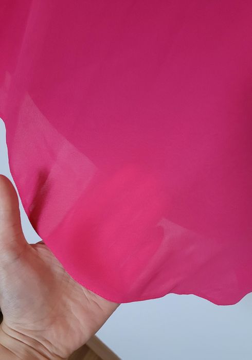 Nowa przepiękna fuksjowa bluzka tunika damska szyfonowa bez rękawów 44