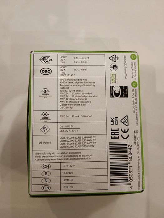 Szybkozłączki wago 221-413
