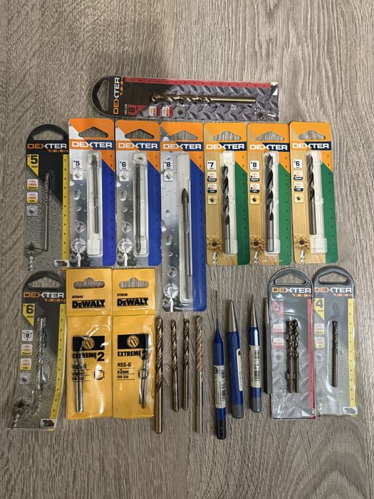 Набор сверл и пробойников – DeWalt, Dexter, HSS, COBALT