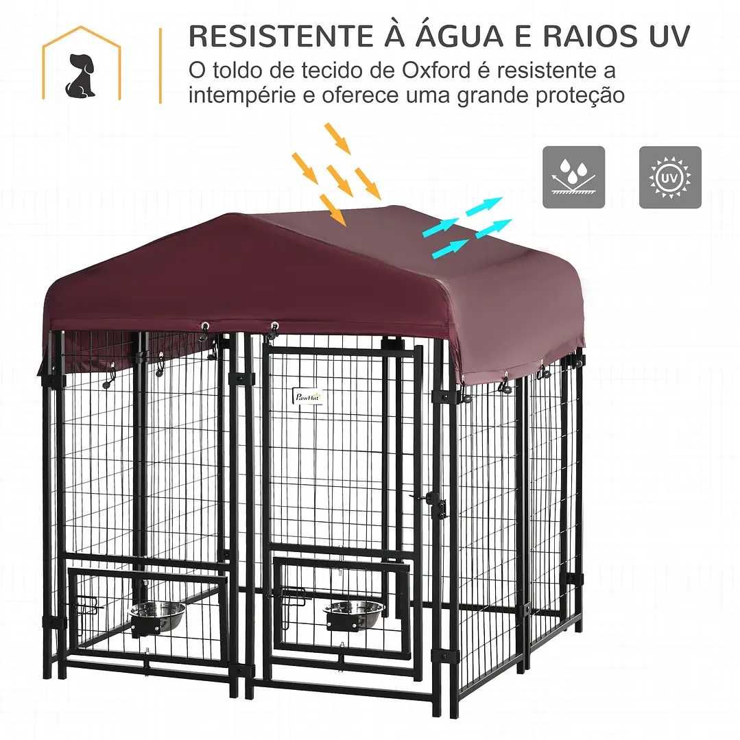 Parque para Animais de Estimação com Toldo de Tecido Oxford