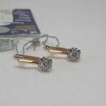Сережки з червоного золота. Нові. Swarovski ХЮФ.