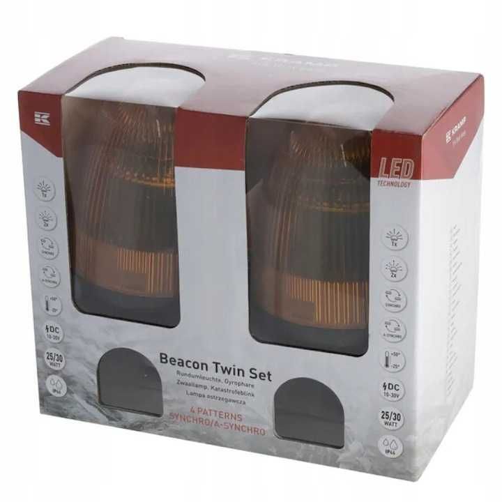 Zestaw lamp błyskowych LED z funkcją synchronizacji  12-24V na uchwyt