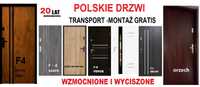 Drzwi zewnętrzne z montażem wejściowe, metalowe -drewniane -do bloku