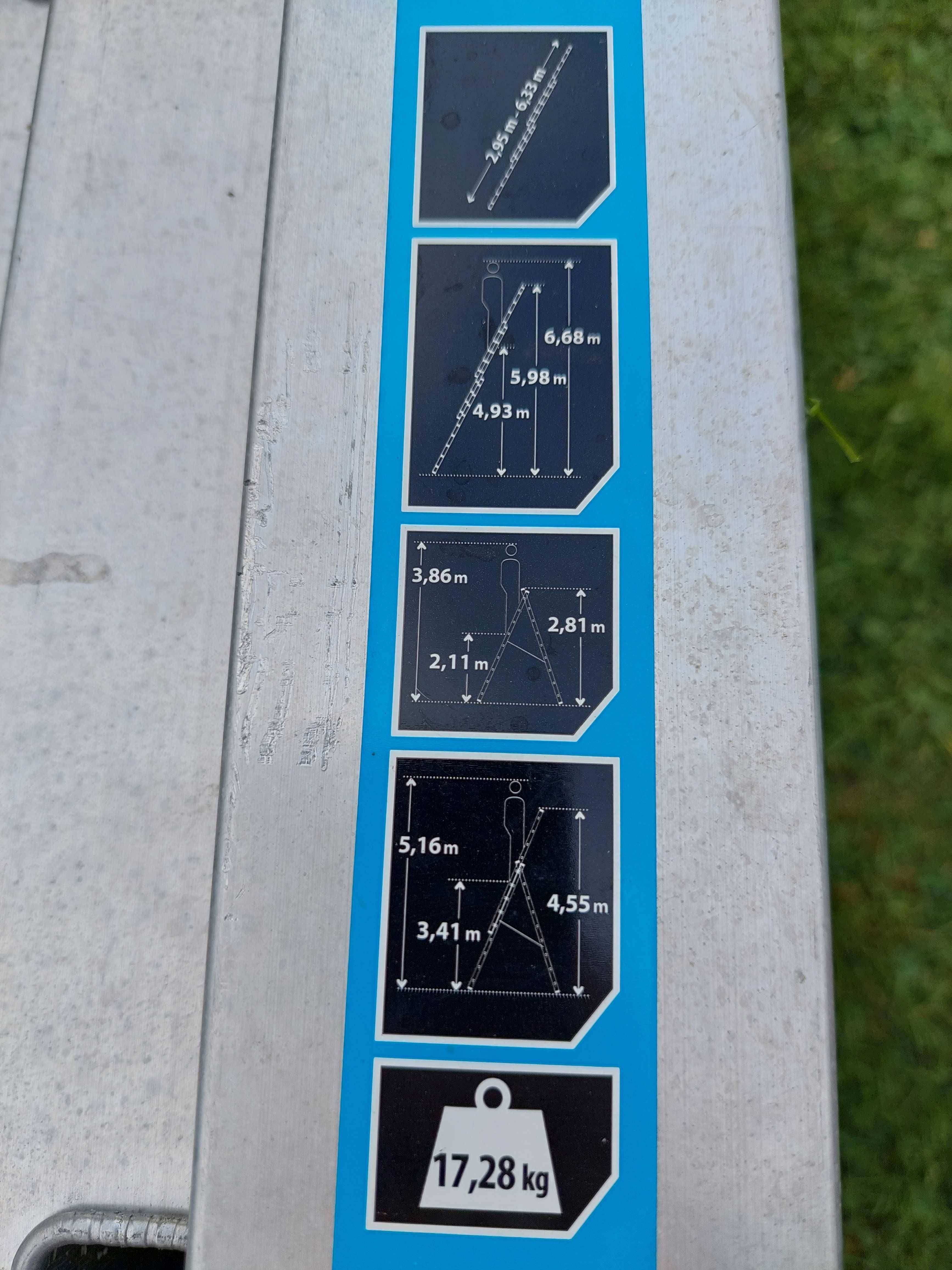 Drabina ALU 3 x 11 stopni do około 7 metrów wynajem Bielsko Biała