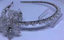 nowa kryształowa opaska do włosów ślub diadem kwiat xl glamour retro