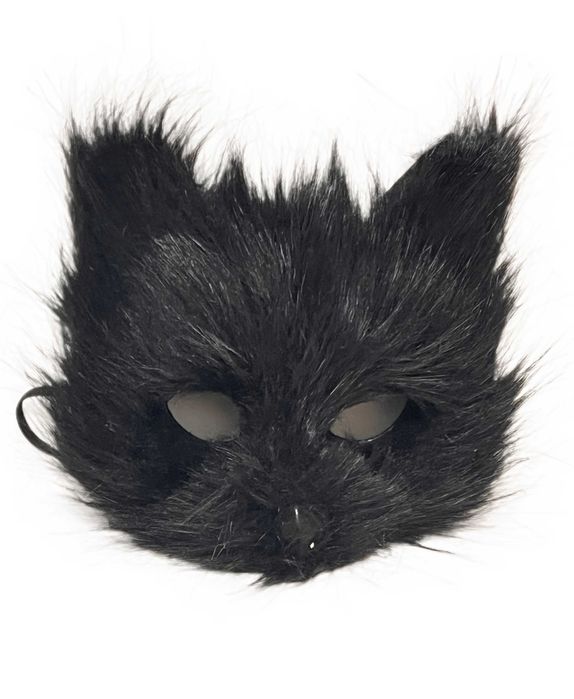 Маска кішки лиси для квадробіки карнавальна Чорна