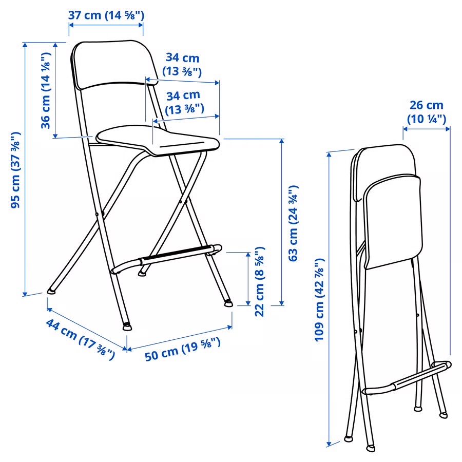 Taboret skladany czarny Franklin