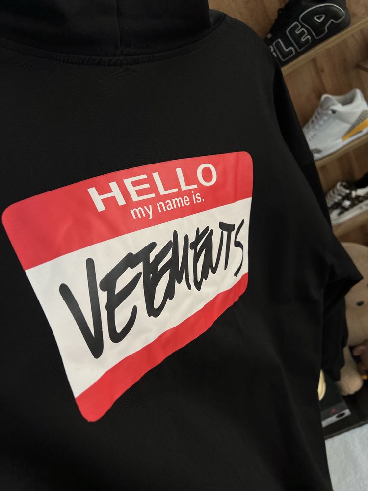Зіп Худі VETEMENTS “My Name Is” Black / Red