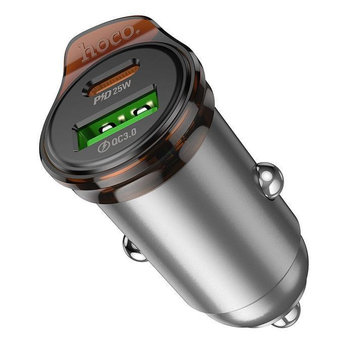 Ładowarka samochodowa Hoco USB A + USB C QC3.0 PD 3A 43W + kabel USB C