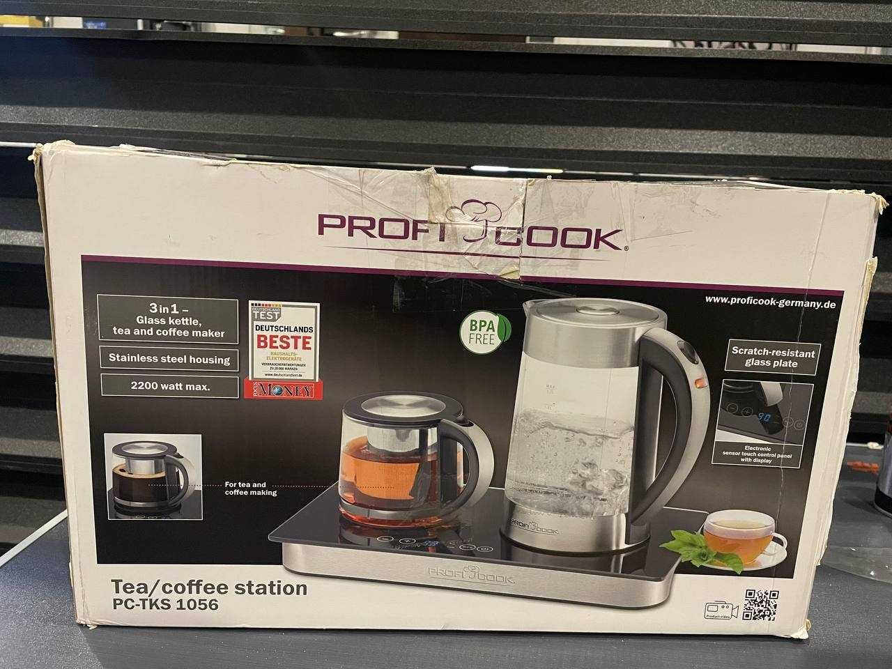 Електрочайник прозорий PROFI COOK PC-TKS 1056 для кави та чаю