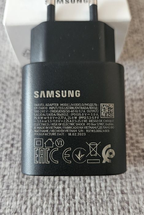 Оригінальний зарядний пристрій Samsung 25W (EP-TA800), USB-C, PD, PPS