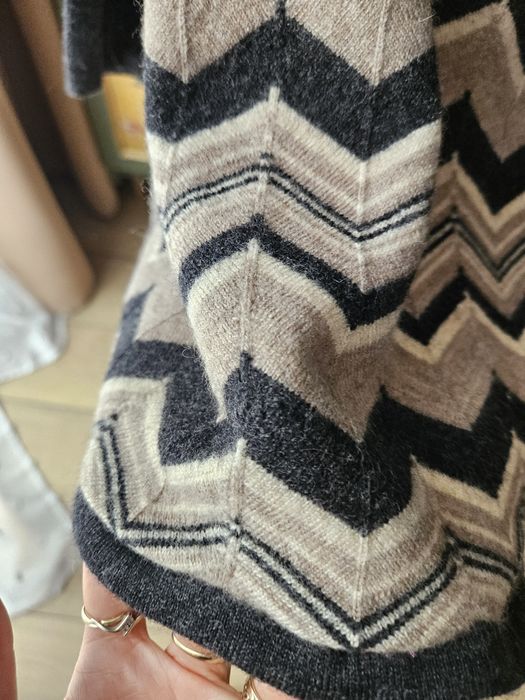 Jesienno zimowy kardigan damski welniany 100% Wełna Merino L/XL
