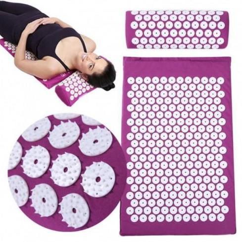 Ортопедический акупунктурный массажный коврик с подушкой