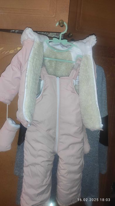 Зимовий комбінезон трансформер для дівчинки з народження до 1 року