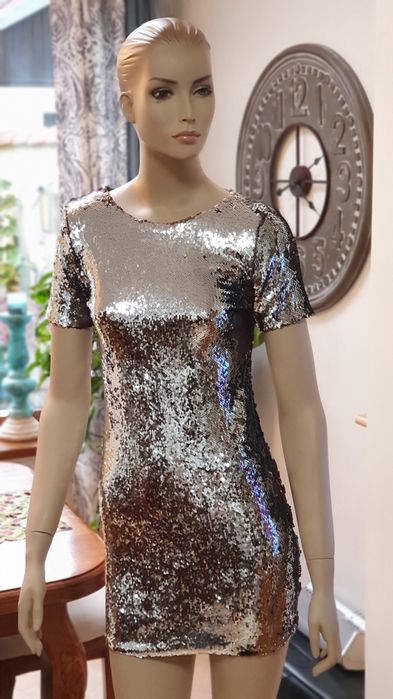 Nowa sukienka cekiny Topshop r.XS sukienka sylwestrowa cekinowa