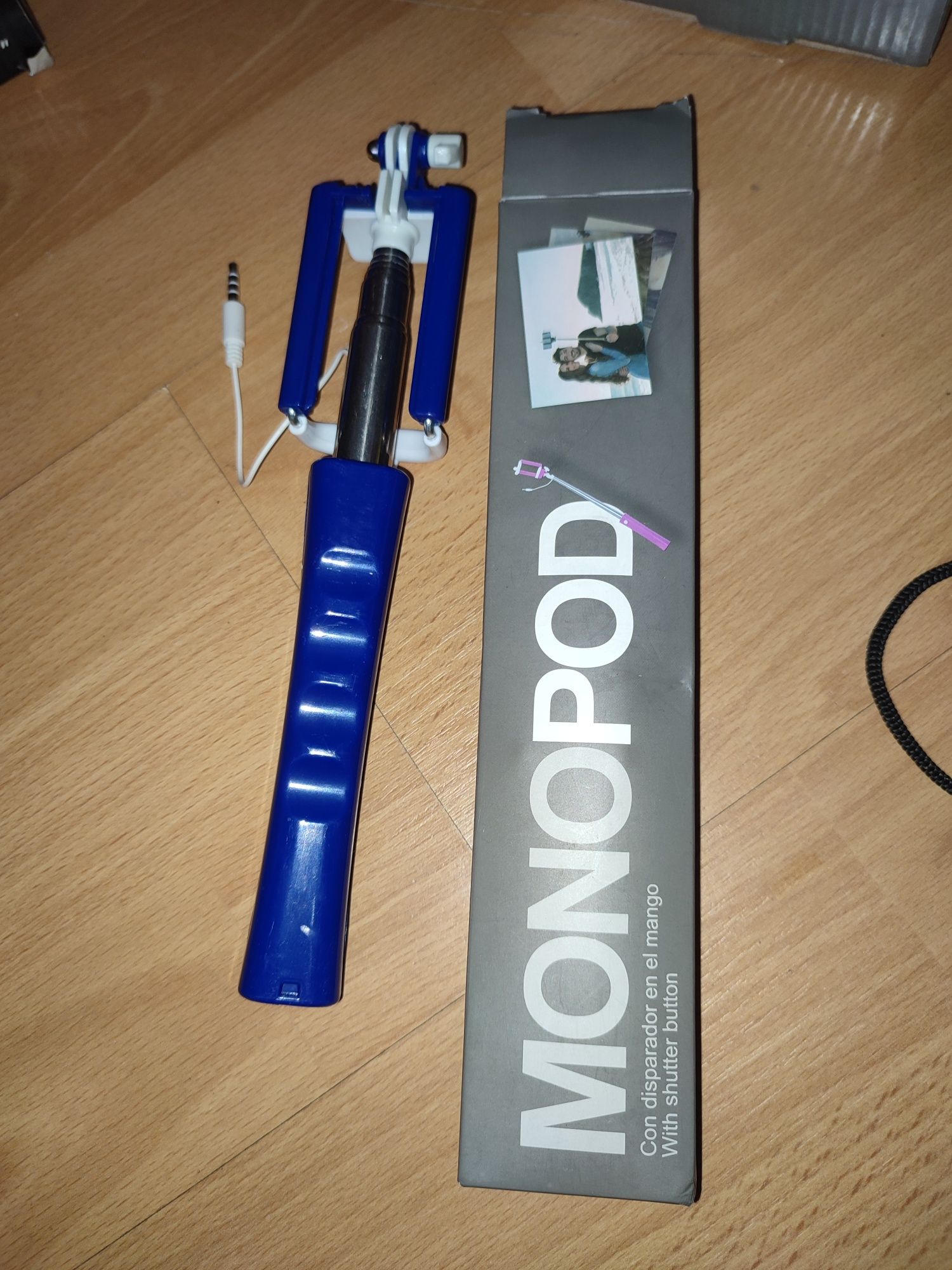 Monopod android ios wysyłka nowy niebieski kabel