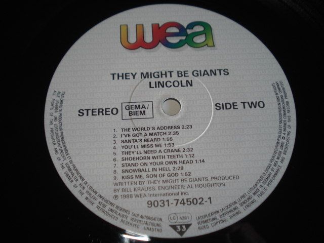 They Might Be Giants - Lincoln - LP Vinil Album - 1988 - Raro