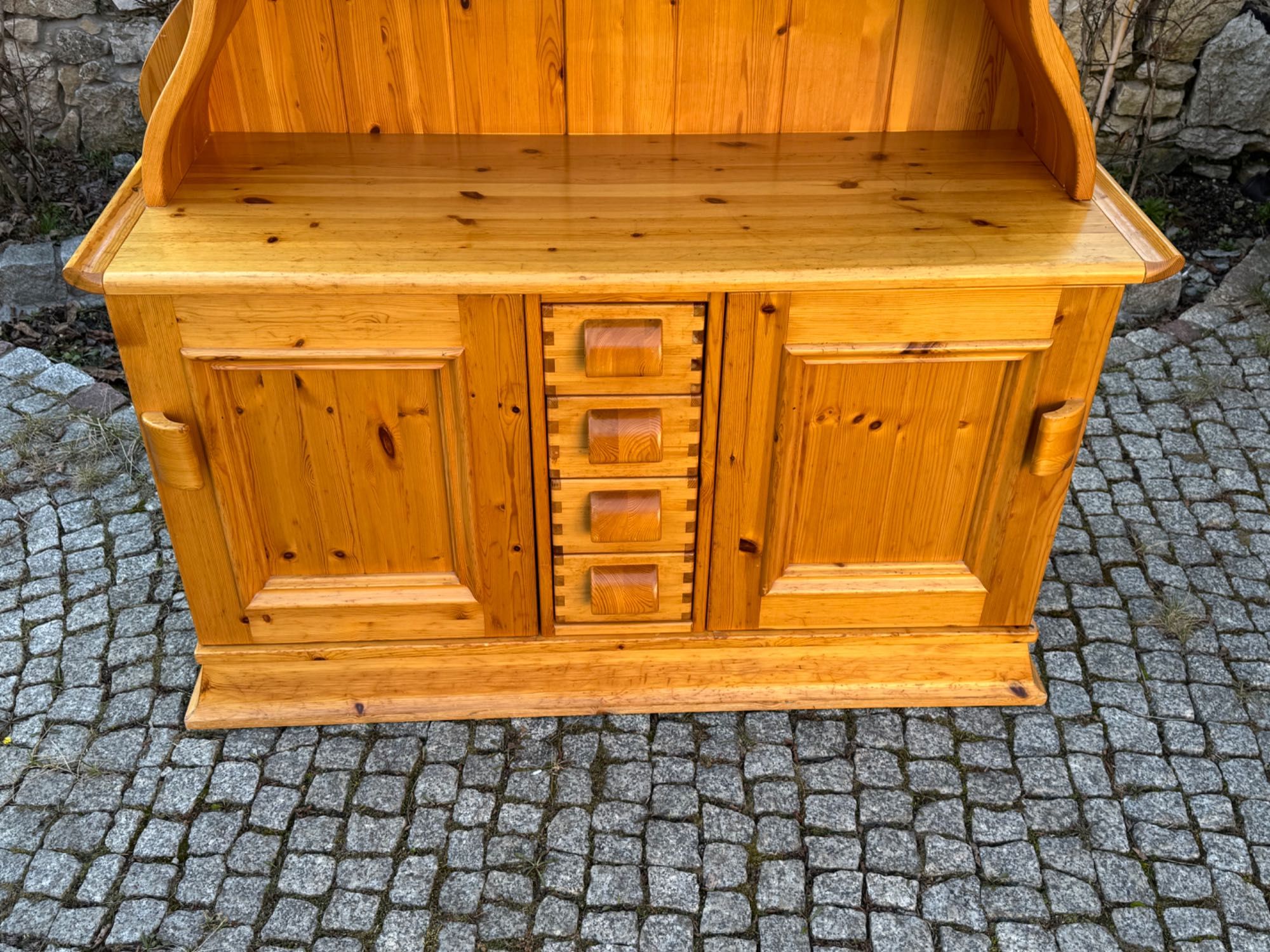 Kredens witryna sosnowa biblioteczka komoda z nadstawką drewniana