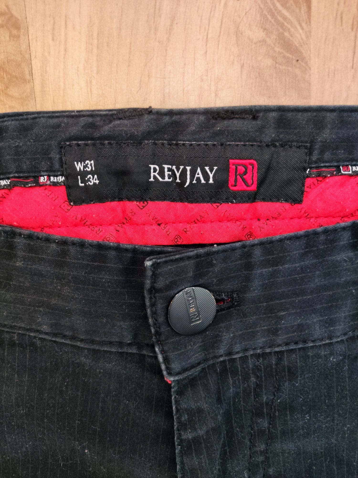 Eleganckie spodnie męskie czarne reyjay w31 l34 M