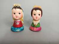 Dwie chińskie figurki vintage laleczki folkowe ludowe Chiny