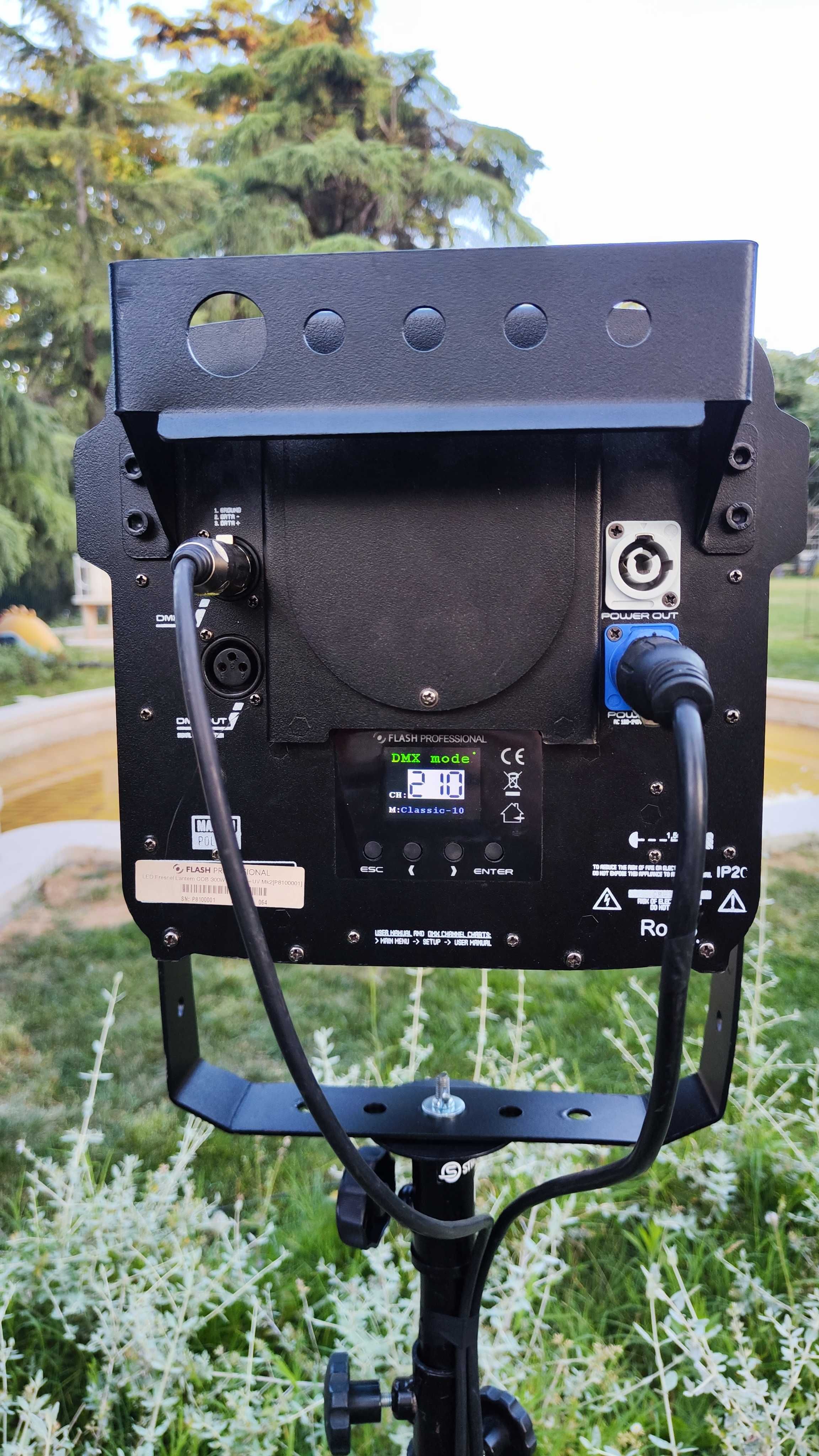 2x Reflektor Led Fresnel Lantern 300w RGBWAUV Flash + Barndory + CASE